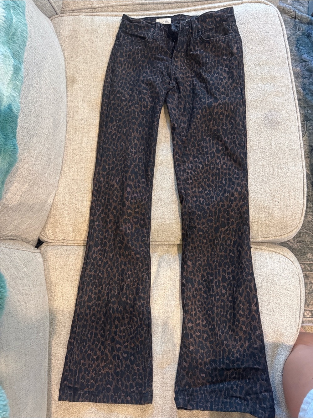 Leopard Print Flare Jeans